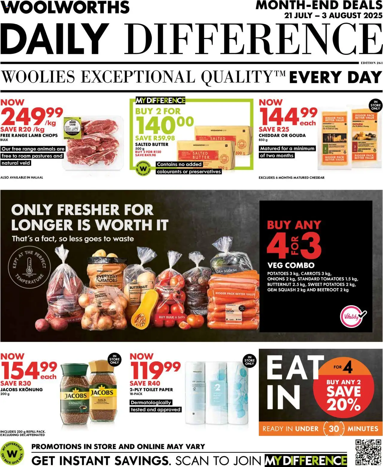 Woolworths Daily Difference - Western Cape from 21/07 - 03/08/2025 > Promotions
