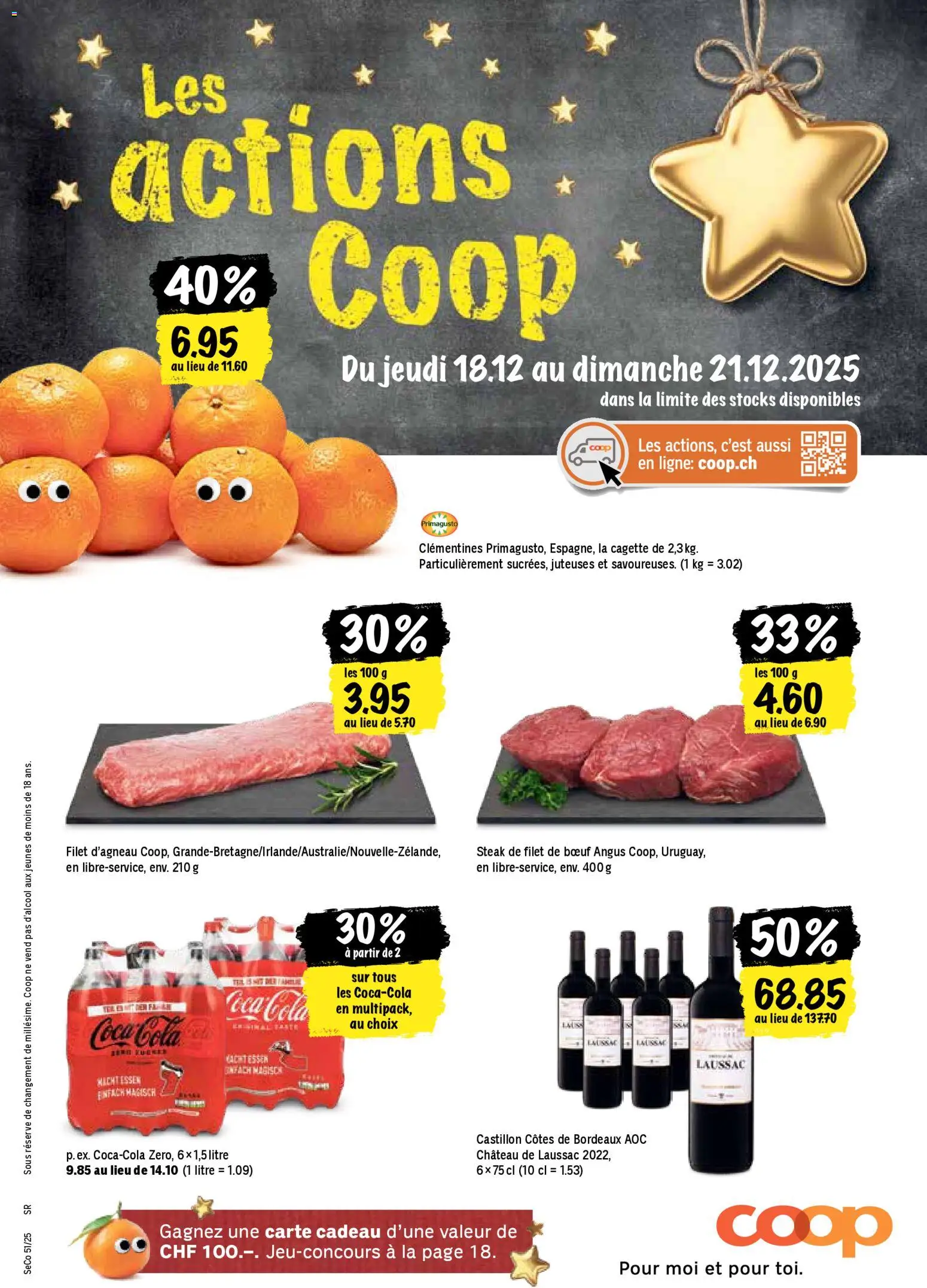 Vorschau des Merkblatts Les actions de la semaine vom Shop Coop gültig von 18.12.2025 bis 21.12.2025