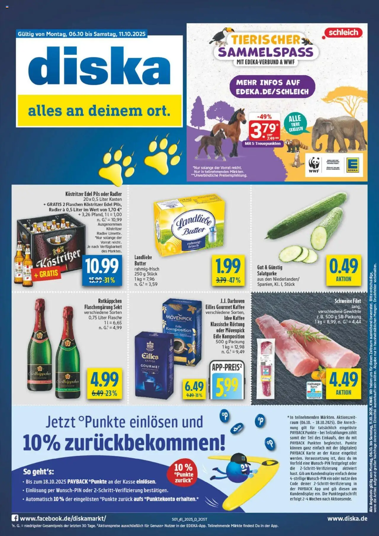 Diska diska Angebote Sachsen-Thüringen KW41 (vom 06.10.2025 - 11.10.2025) - Kaffee, Butter, Rotkäppchen, Sekt, Radler, Pils, Landliebe butter, Kostritzer