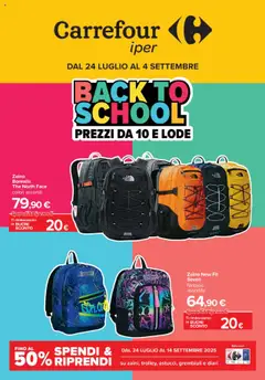 Anteprima dell'opuscolo Volantino Iper Scuola dal negozio Carrefour valido da 24/07/2025