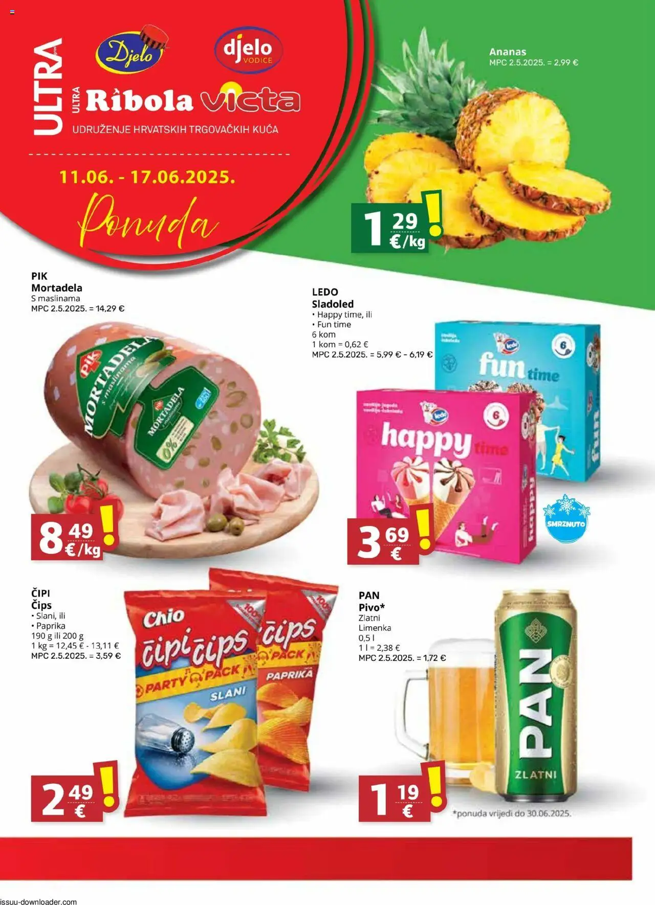 Ribola aktualni Katalog vrijedi od 11.06.2025 - tjedna akcija broj stranice 1 - Chips, Mortadela, Ananas, Paprika, Čips, Ledo, Sladoled, Pan