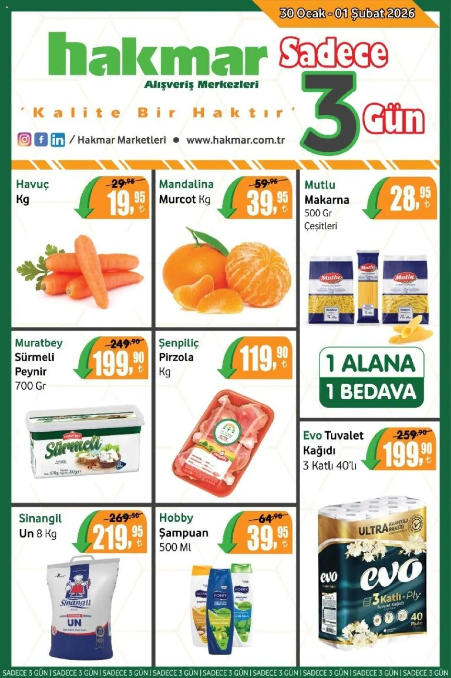 Hakmar Katalog Sadece 3 Gün 30.01.2026 - Broşürünün önizlemesi
