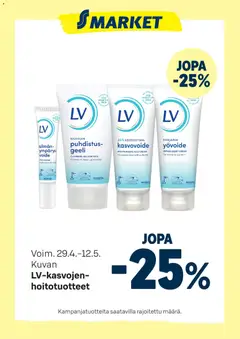 Kaupan S-market S-market tarjoukset LV-kasvojenhoitotuotteet esikatselu, voimassa 29/04/2026