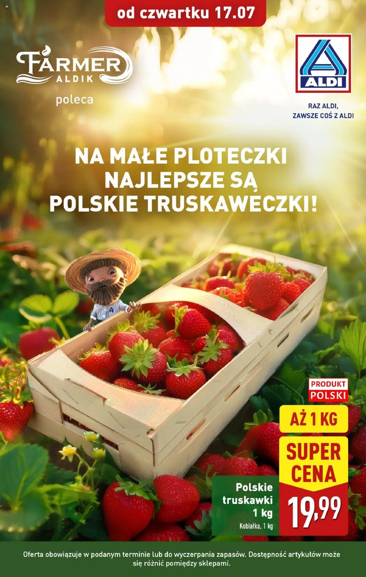 Aldi Promocja truskawki od 17.07.2025 - Nowa Gazetka - Numer strony 1