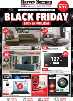 Pregled letka Katalog Black Friday trgovine Harvey Norman vrijedi od 28.11.2025