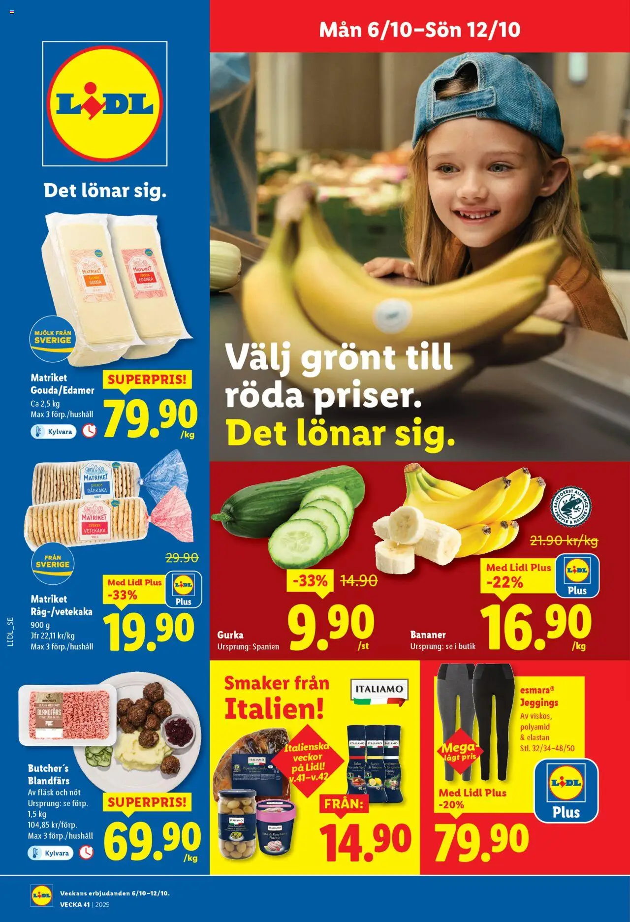 Aktuella reklamblad Lidl är giltig 06/10 2025 > Veckans Erbjudanden gäller från 06/10/2025 till 12/10/2025 sidnummer 1