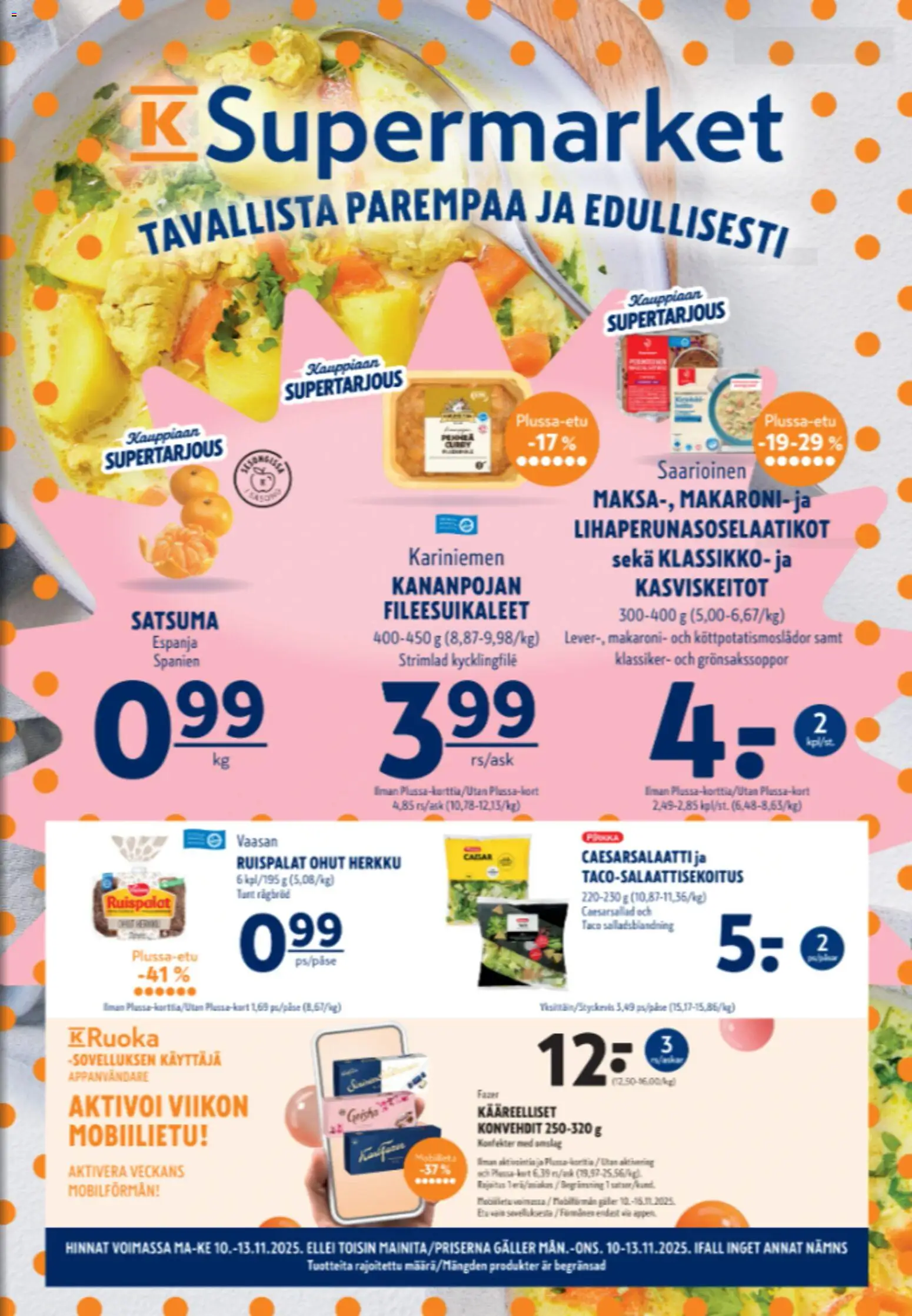 Kaupan K-Supermarket Tarjoukset esikatselu, voimassa 10/11/2025