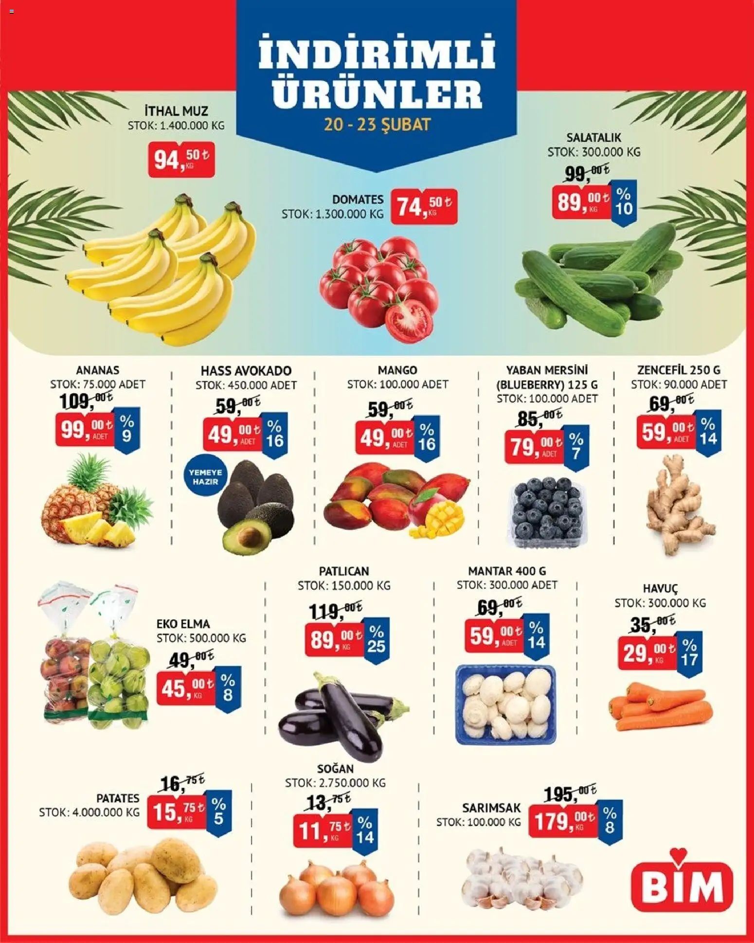BİM Meyve-Sebze, İndirim 20.02.2026 - Broşürünün önizlemesi