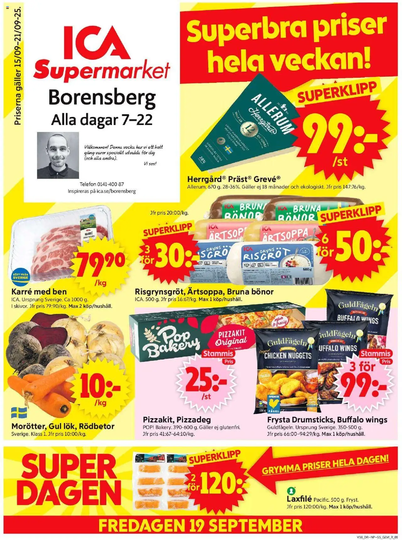 Borensberg är giltig 15/09 2025 > Veckans Erbjudanden gäller från 15/09/2025 till 21/09/2025 sidnummer 1