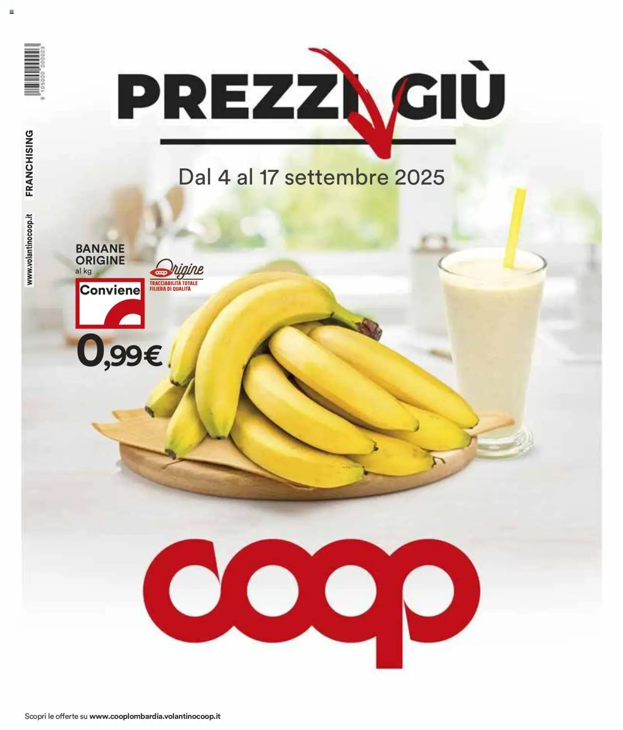 Volantino COOP valido da 04/09/2025 numero di pagina 1 - Banane