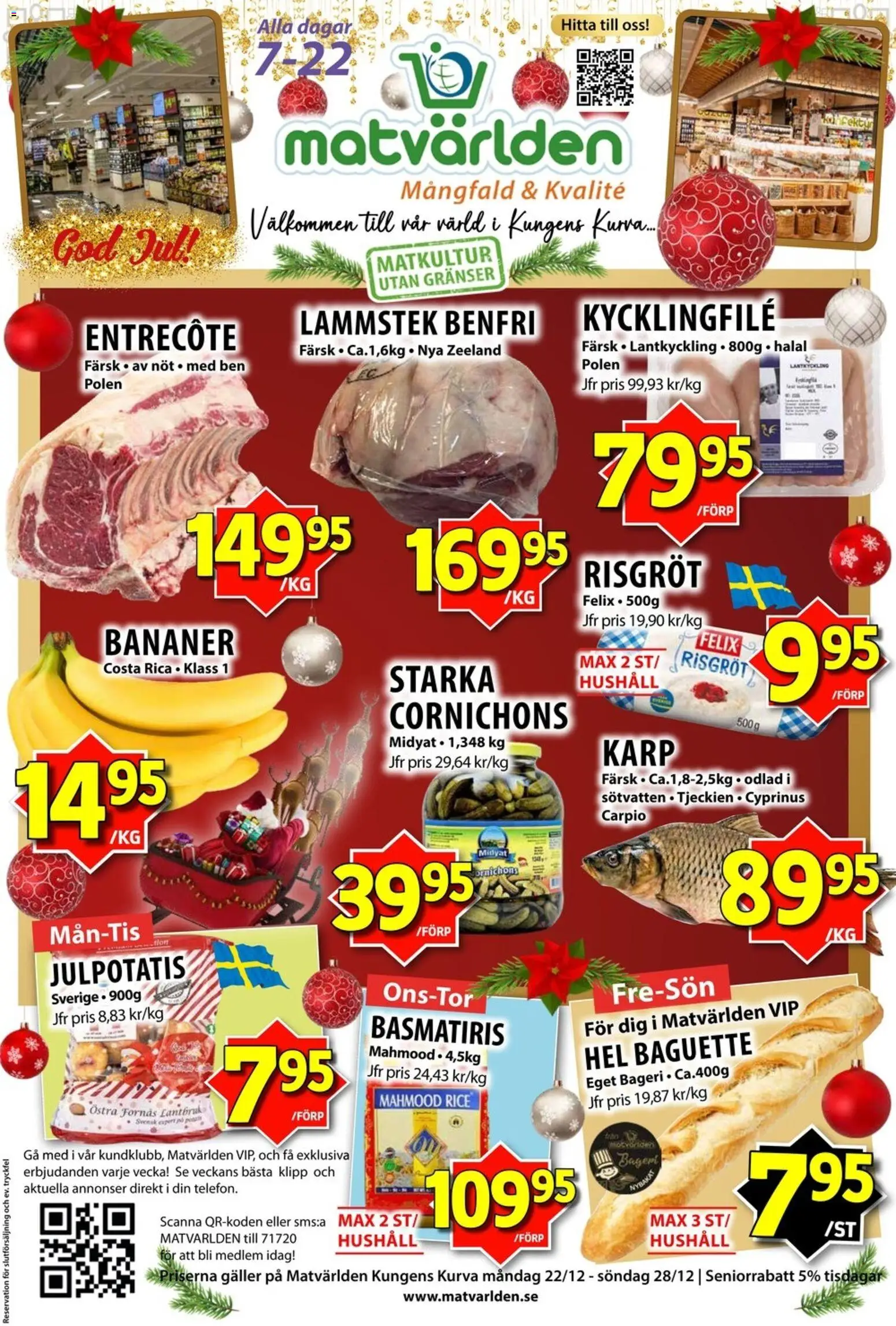 Förhandsgranska reklamblad Aktuella reklamblad Matvärlden från butik Matvärlden gäller från 22/12/2025
