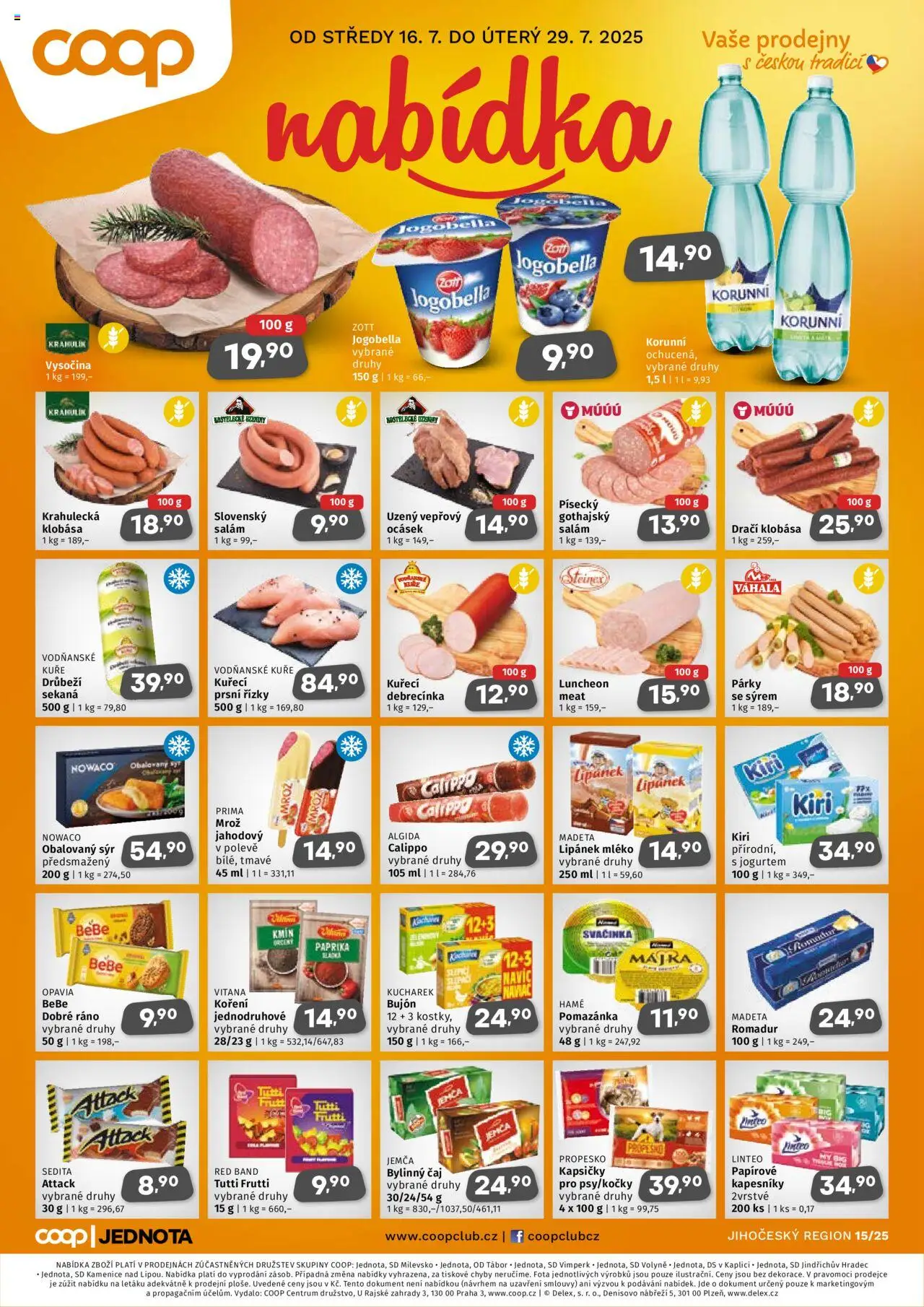  COOP Leták - Jihočeský region (16.07.2025) - Jednota leták