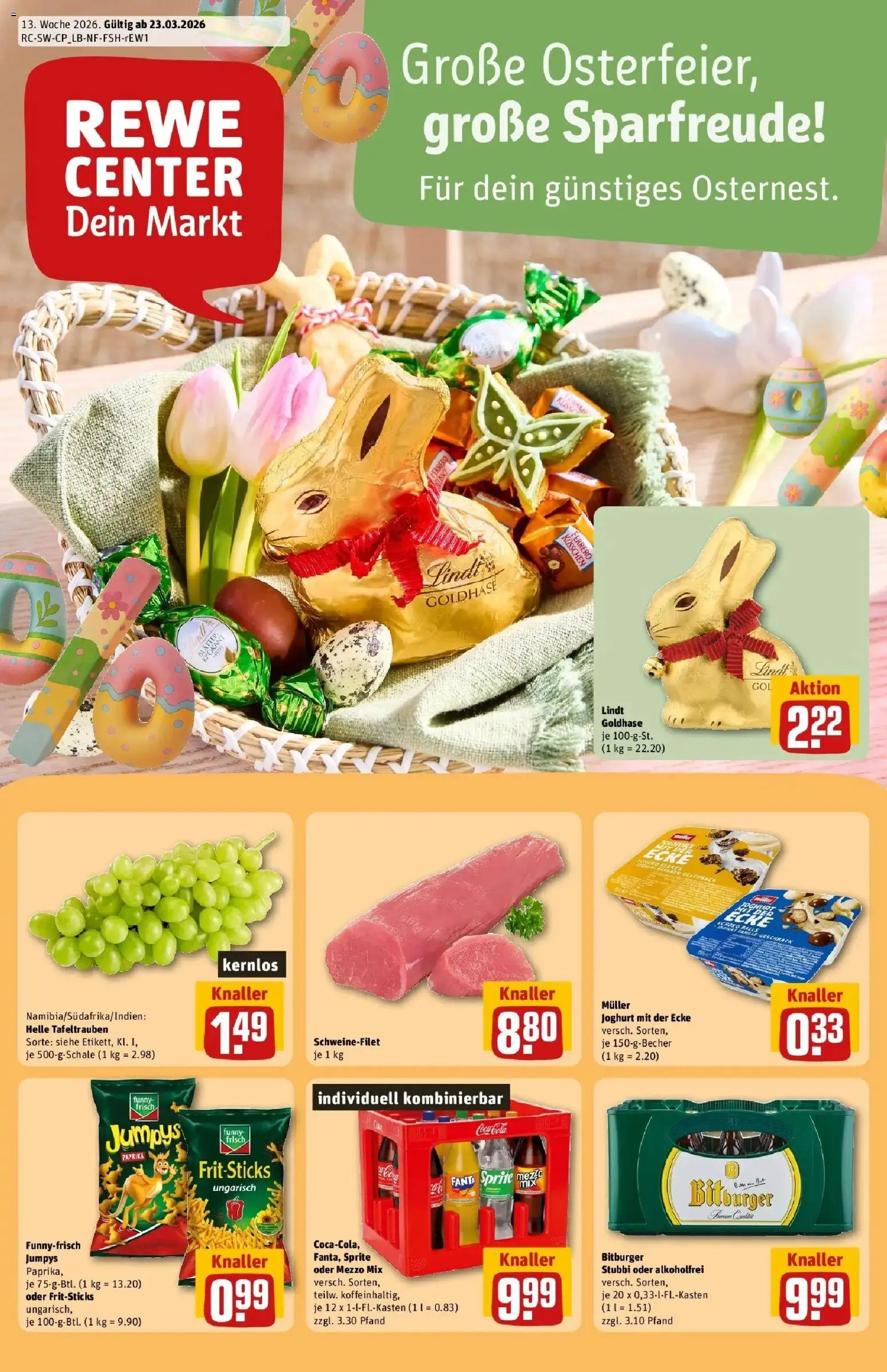 Vorschau von dem Prospekt des Geschäftes Rewe, gültig ab dem 23.03.2026