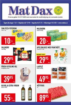 Förhandsgranska reklamblad Aktuella reklamblad Matdax från butik Matdax gäller från 15/09/2025