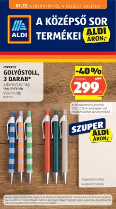 Aldi - Középső sor termékei megtekintése, amely érvényes 2026.01.22.-től