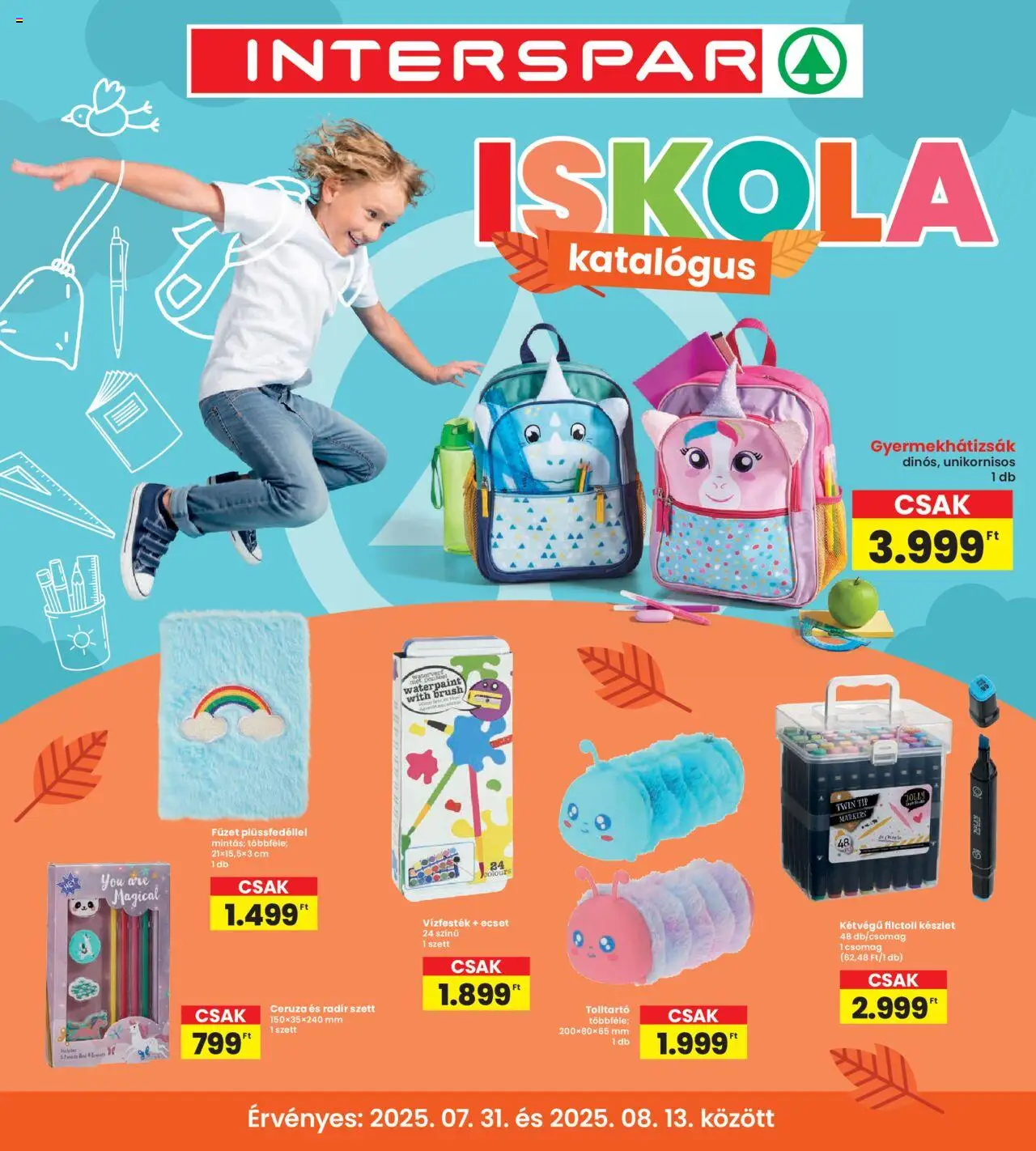 Interspar aktuális szórólap, érvényes 2025.07.31.-től - 1 oldal - Ceruza, Tolltartó, Ecset