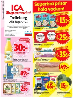 Förhandsgranska reklamblad Trelleborg från butik ICA Supermarket gäller från 28/07/2025