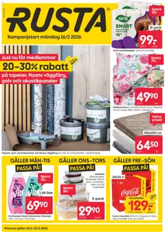 Förhandsgranska reklamblad Aktuella reklamblad Rusta från butik Rusta gäller från 16/02/2026