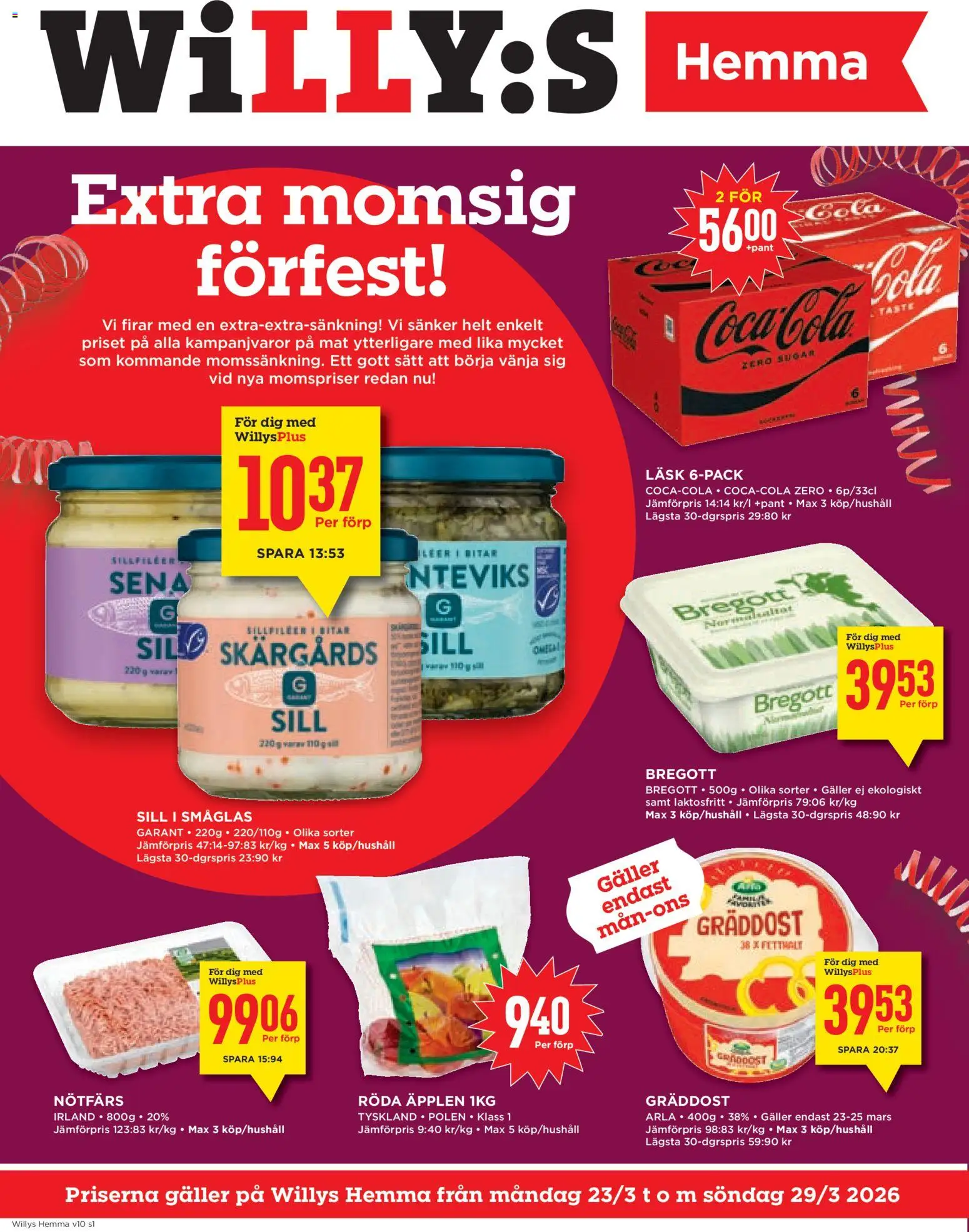 Förhandsgranska reklamblad Willys erbjudanden Hemma från butik Willys gäller från 23/03/2026