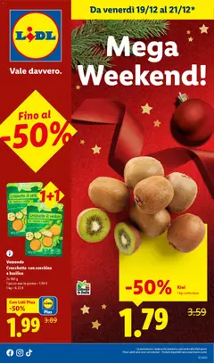 Anteprima dell'opuscolo Volantino Mega Weekend dal negozio Lidl valido da 19/12/2025