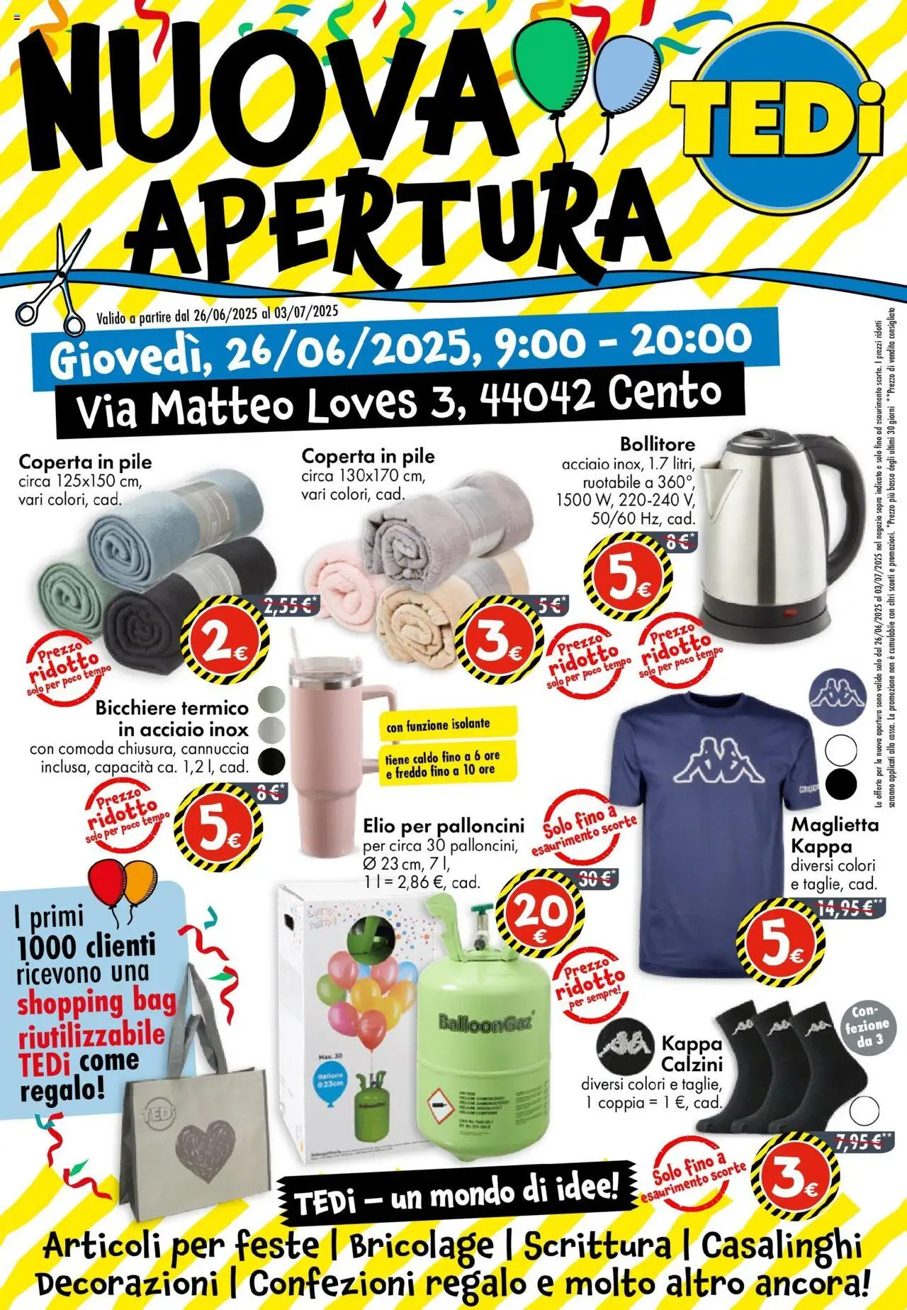 Volantino TEDi valido da 21/06/2025 numero di pagina 1 - Maglietta, Pile, Basso, Calzini, Bollitore, Decorazioni, Bicchiere, Coperta