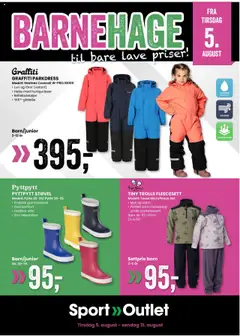 Forhåndsvis Kundeavis fra butikk Sport Outlet gyldig fra 05/08/2025