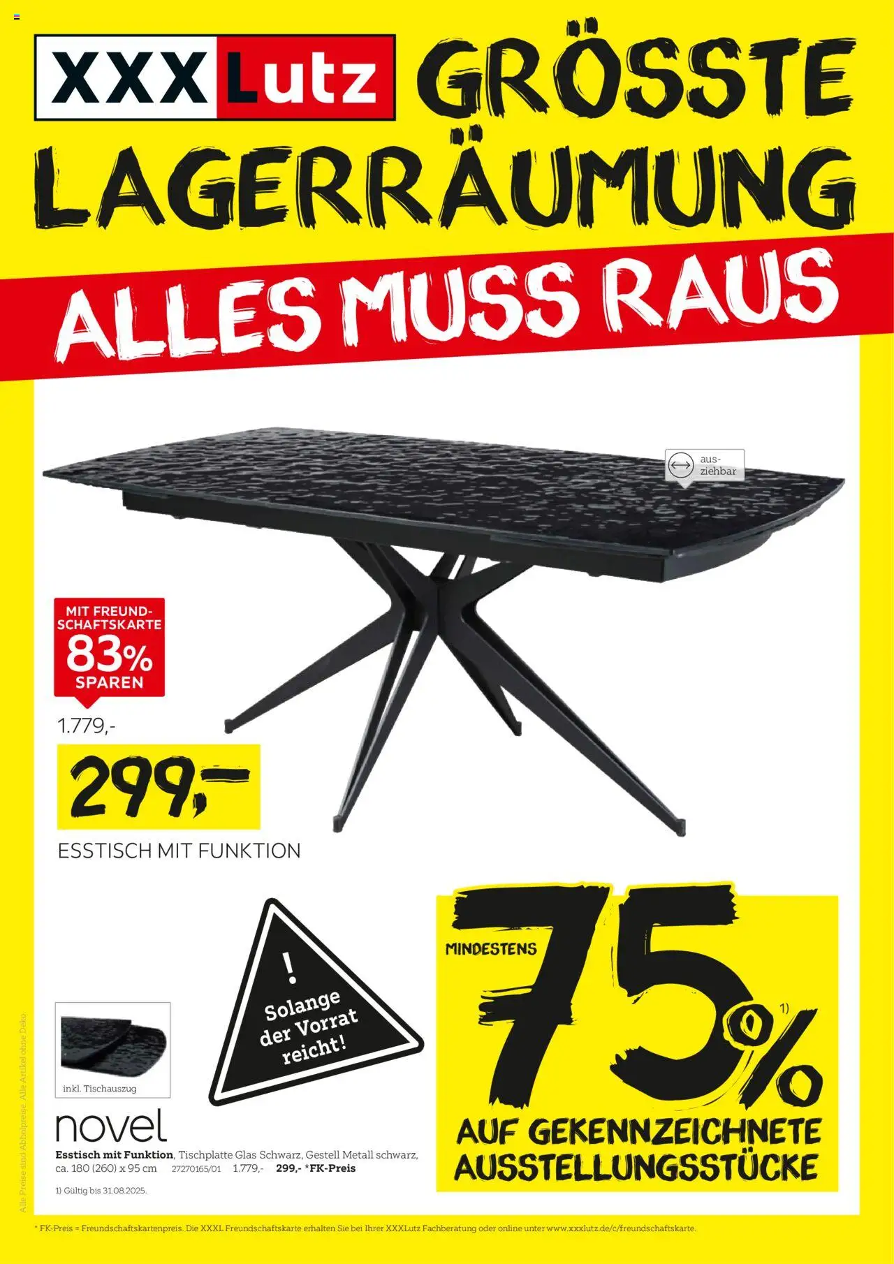 XXXL Lutz Größte Lagerräumungsverkauf (vom 18.08.2025 - 31.08.2025)