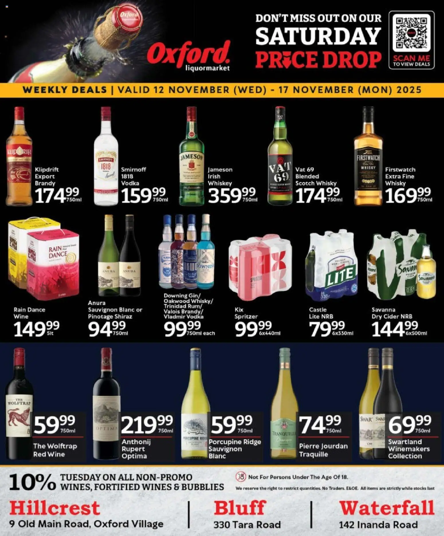 Preview of Oxford Freshmarket flyer valid from 12/11/2025 - Wine, Whiskey, Brandy, Vodka, Cider, Red Wine