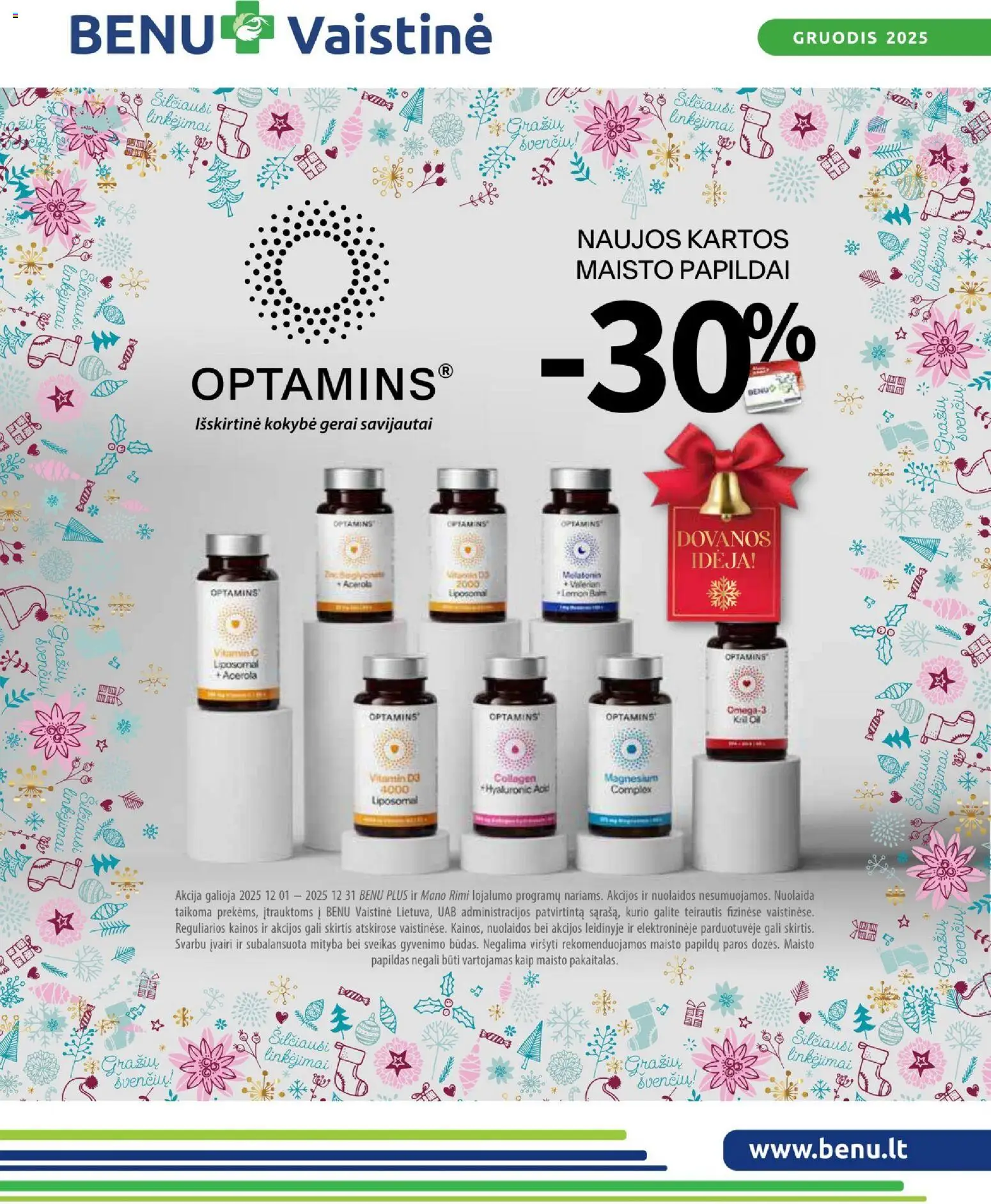 BENU parduotuvės leidinio Leidinys galiojančio nuo 2025.12.01 peržiūra
