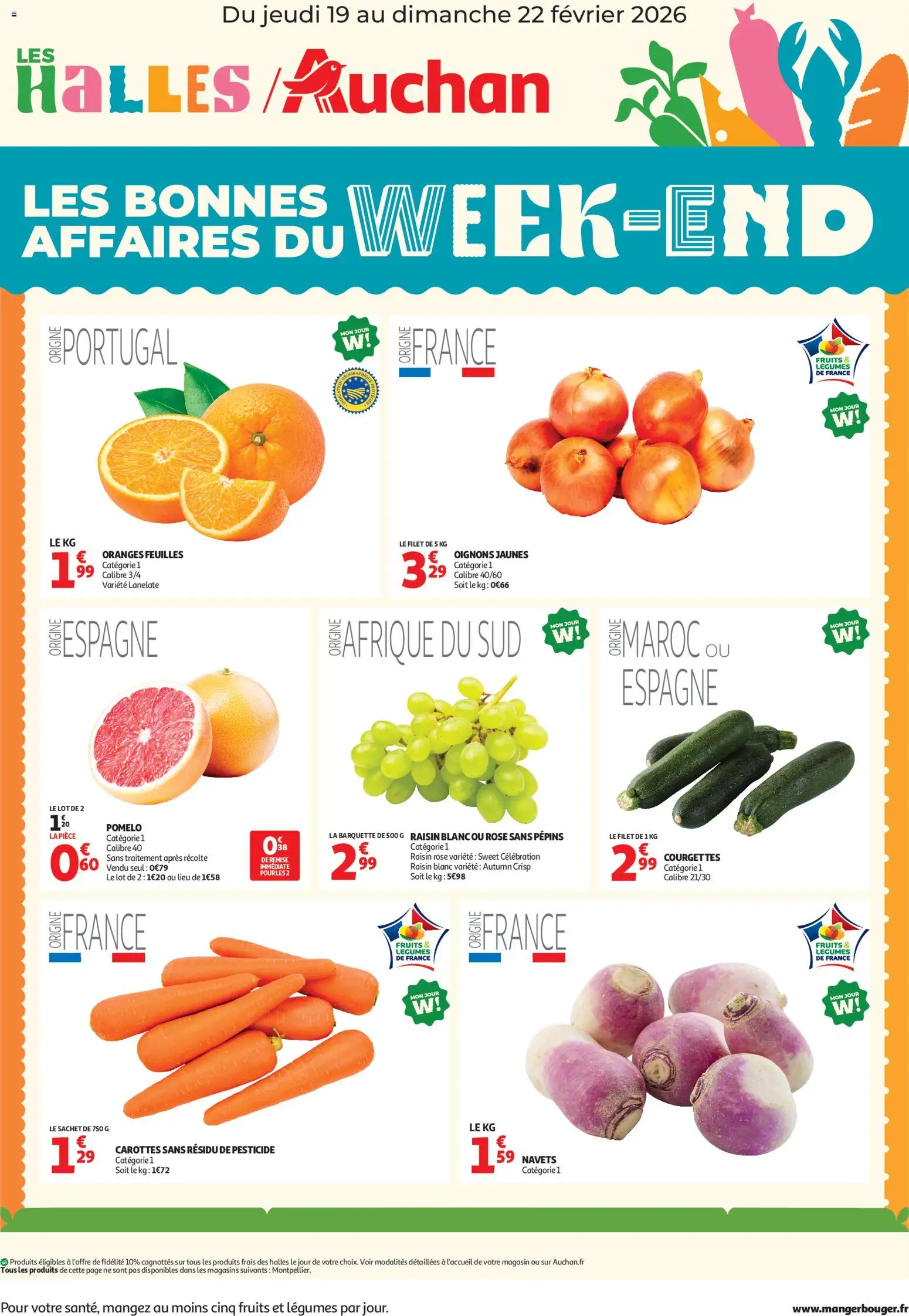 Prévisualisation de Les bons plans du week-end dans votre hyper ! du magasin Auchan formulaire valide 19/02/2026