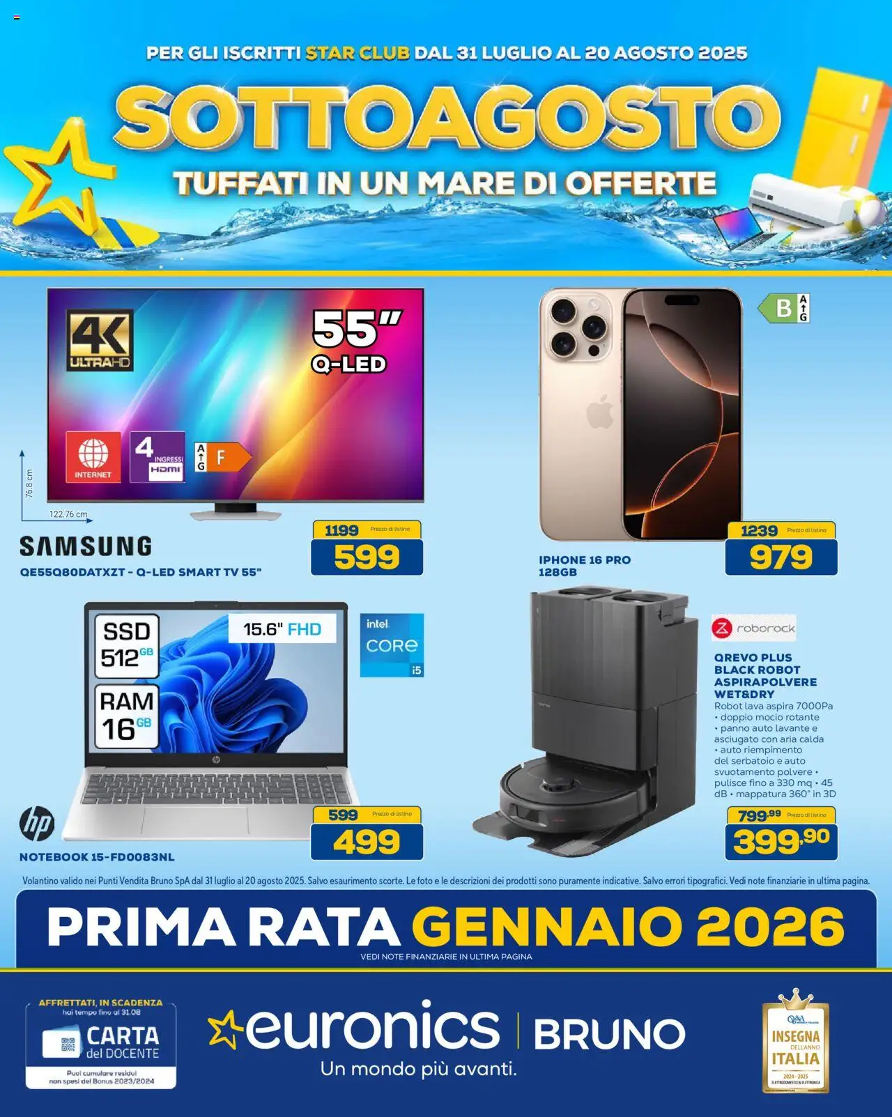 Volantino Euronics valido da 31/07/2025 numero di pagina 1