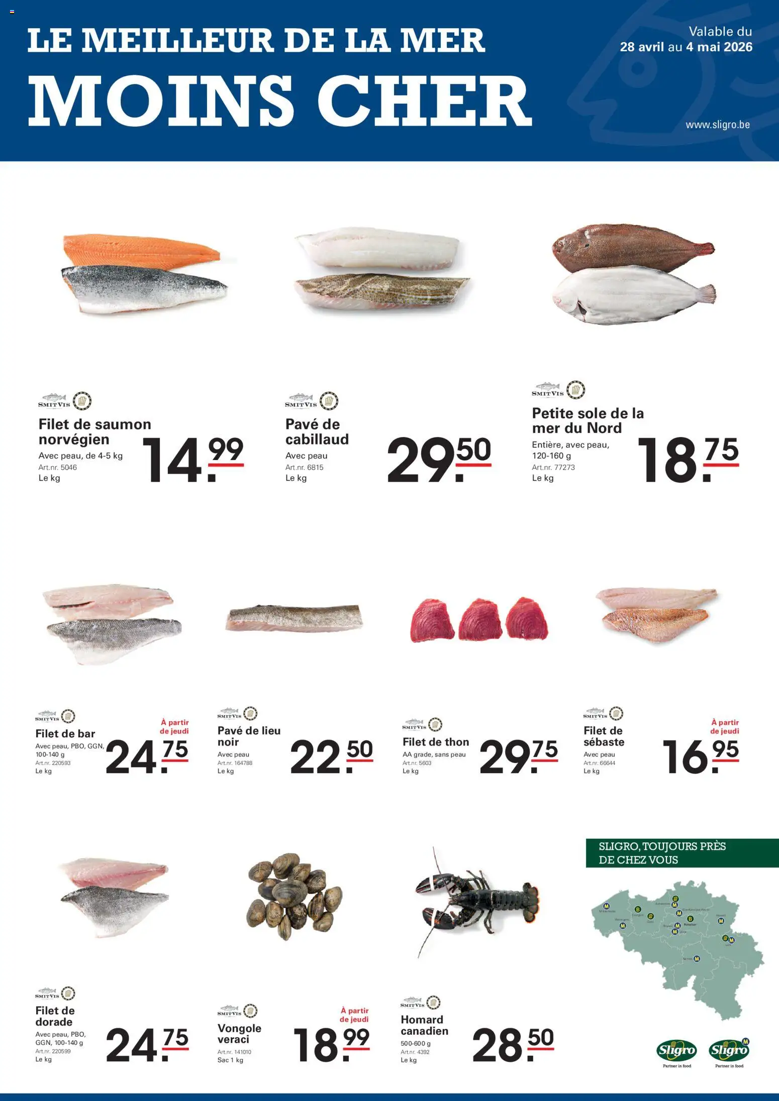 Voorbeeld van Sligro Publicité van winkel Sligro geldig vanaf 28/04/2026 - La, Vis, Filet
