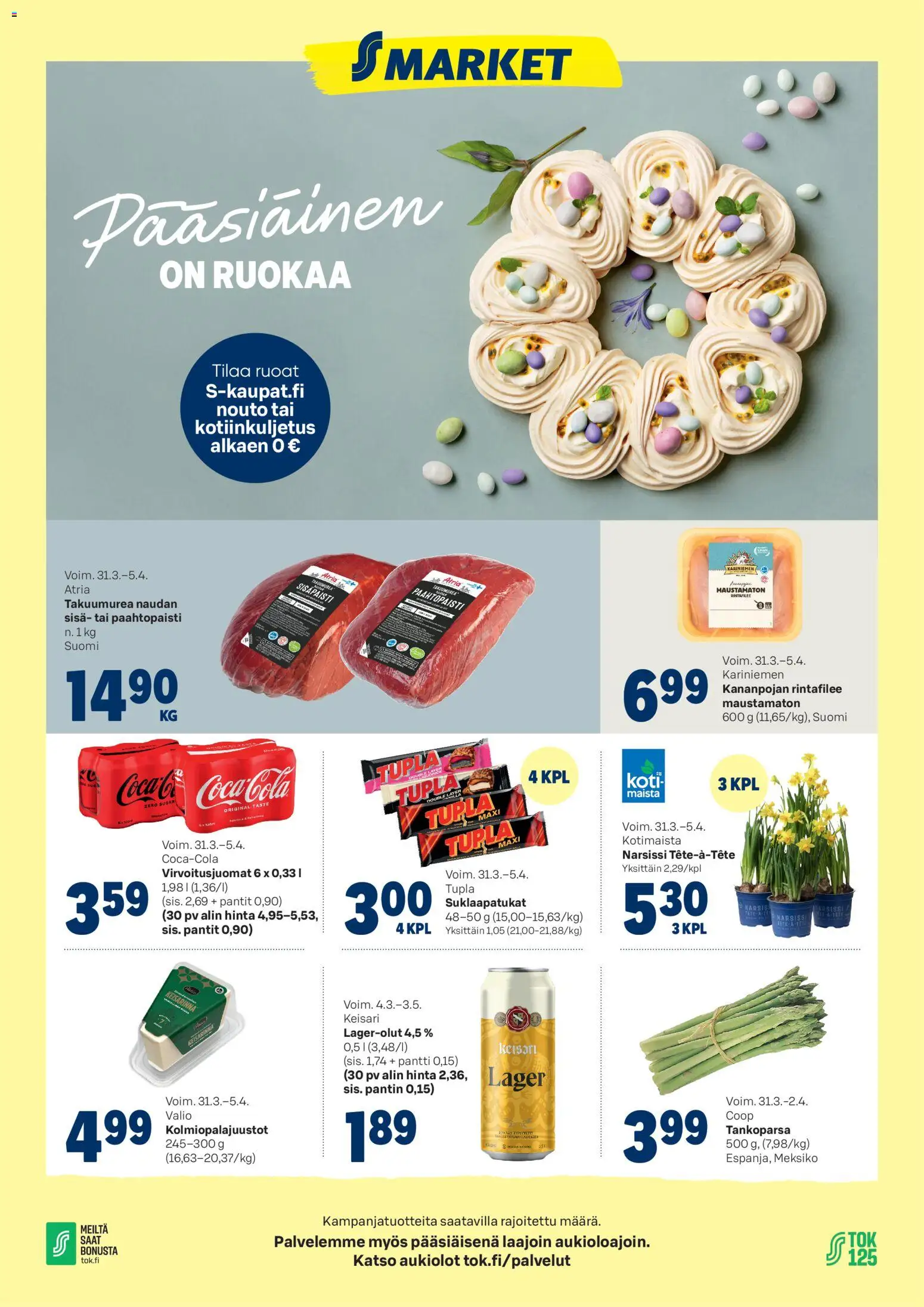 Kaupan S-market S-market tarjoukset - Pääsiäinen on ruokaa esikatselu, voimassa 03/04/2026