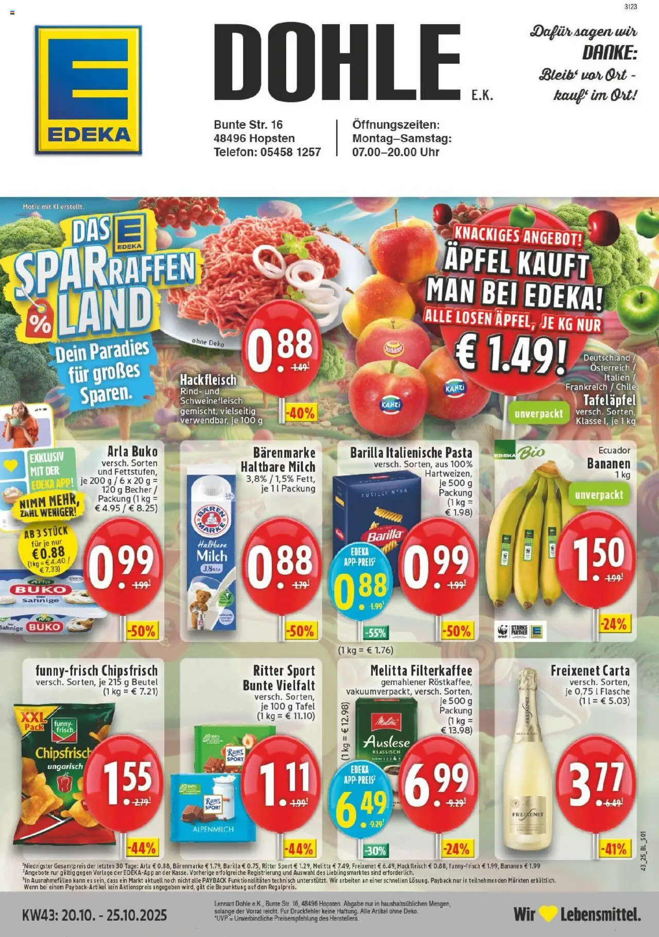 EDEKA Prospekt ab 19.10.2025 - Prospekt Hopsten Online
