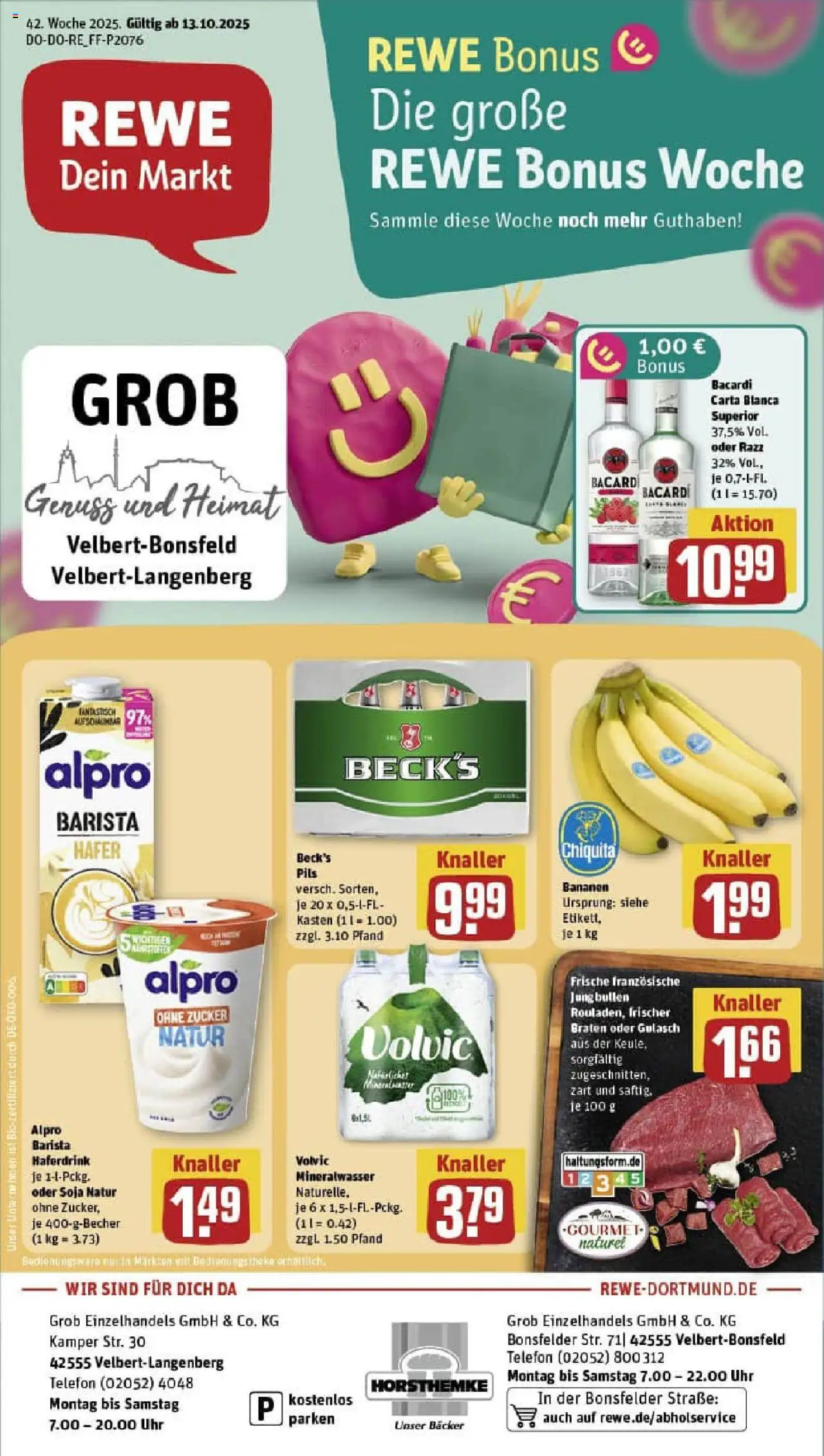 REWE Prospekt ab 13.10.2025 nächste Woche - Prospekt Velbert / Langenberg	