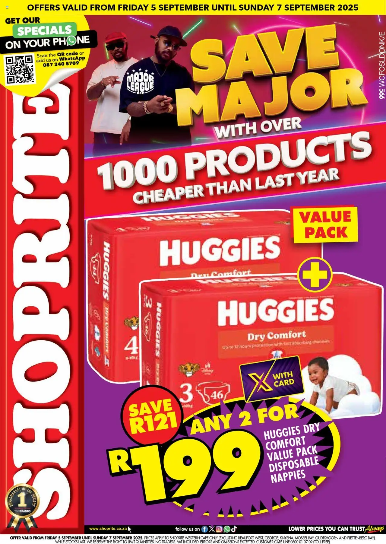 Shoprite Western Cape - Major Deals Huggies 05/09 - 07/09/2025 >> Catalogue