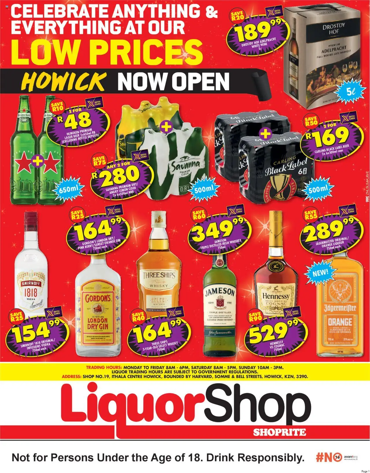 Shoprite KwaZulu-Natal - LiquorShop Savings Howick 24/09 - 12/10/2025 >> Catalogue
