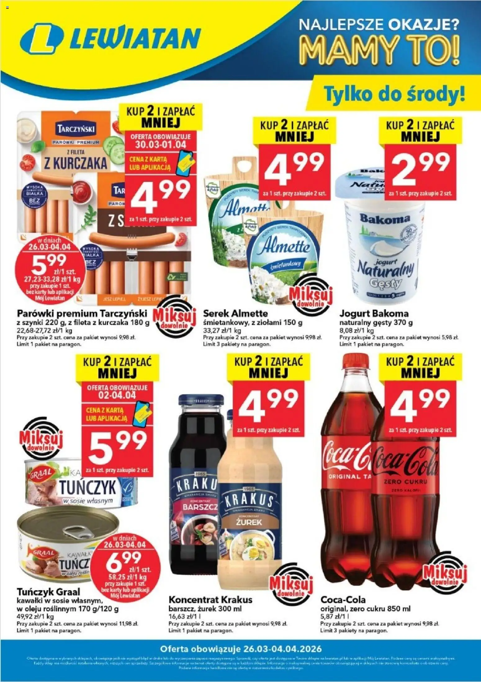 Pogląd gazetki "Lewiatan gazetka - W wielopakach taniej" ze sklepu Lewiatan ważnej od 26.03.2026