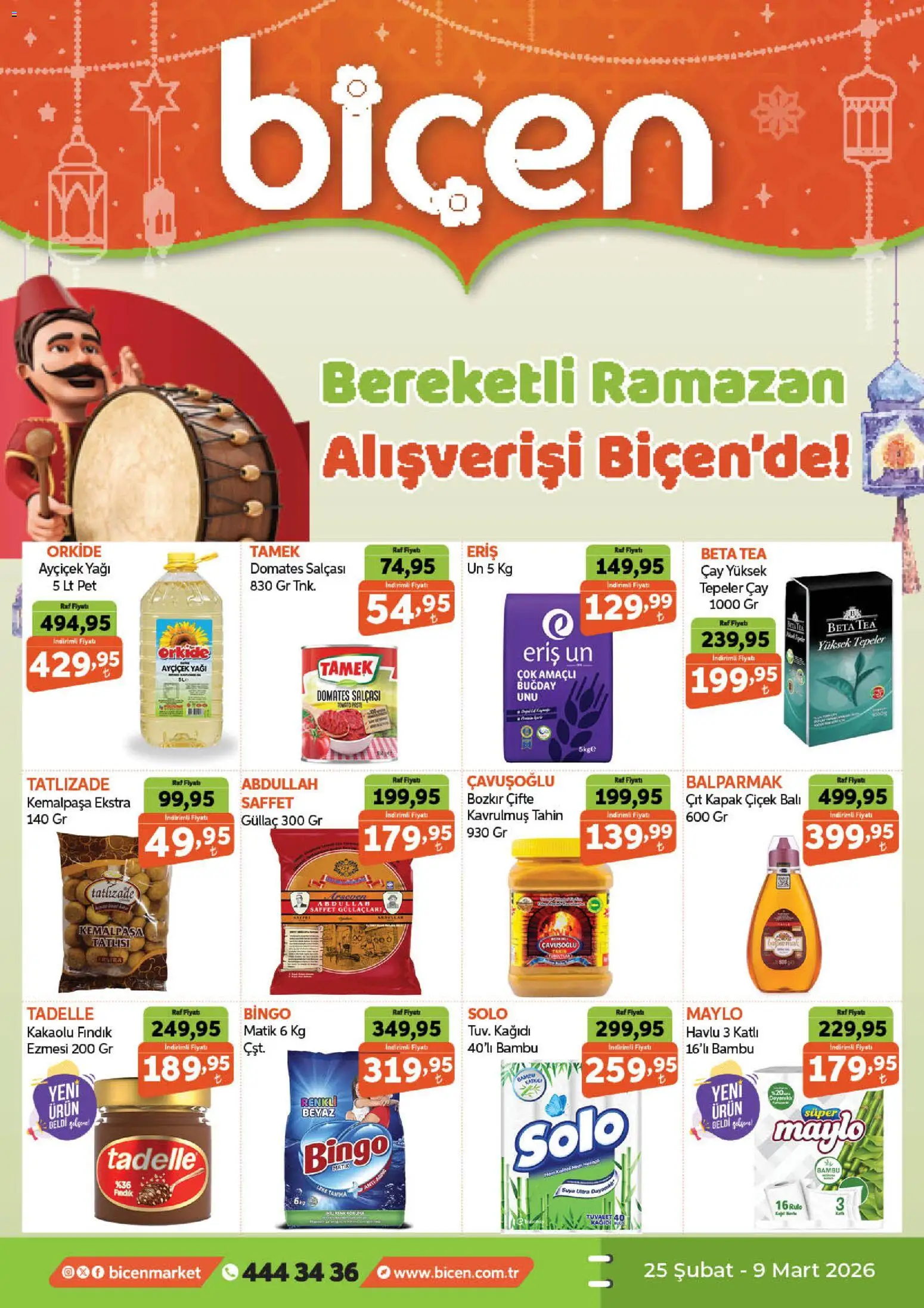 Biçen Market Katalog 25.02.2026 - Broşürünün önizlemesi - Fındık, Çay, Raf, Tuvalet, Domates