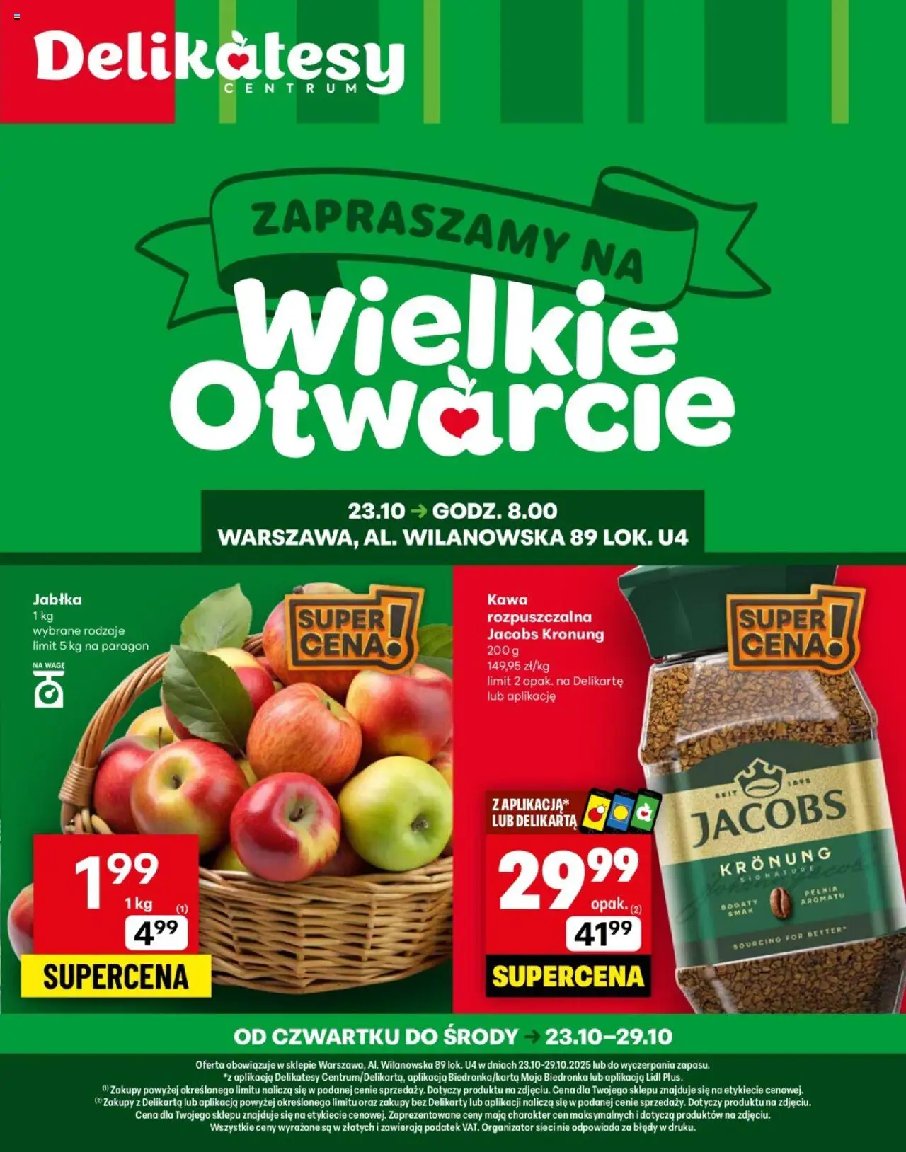 Delikatesy Centrum gazetka 23.10.2025 - Nowa gazetka promocyjna - Numer strony 1