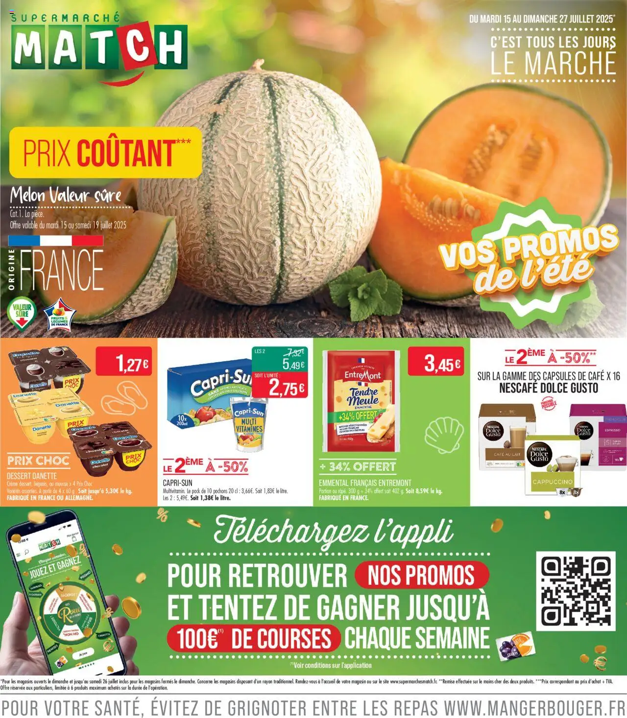 Catalogue de la boutique Match Supermarché valable du 15/07/2025 - Page numéro 1 - Café, Dolce Gusto, Moules, Lait, Mousse, Capsules, Capsules de café, Cafe au lait