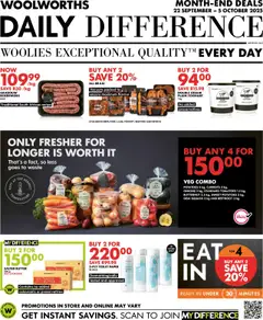 Preview of Woolworths flyer valid from 22/09/2025