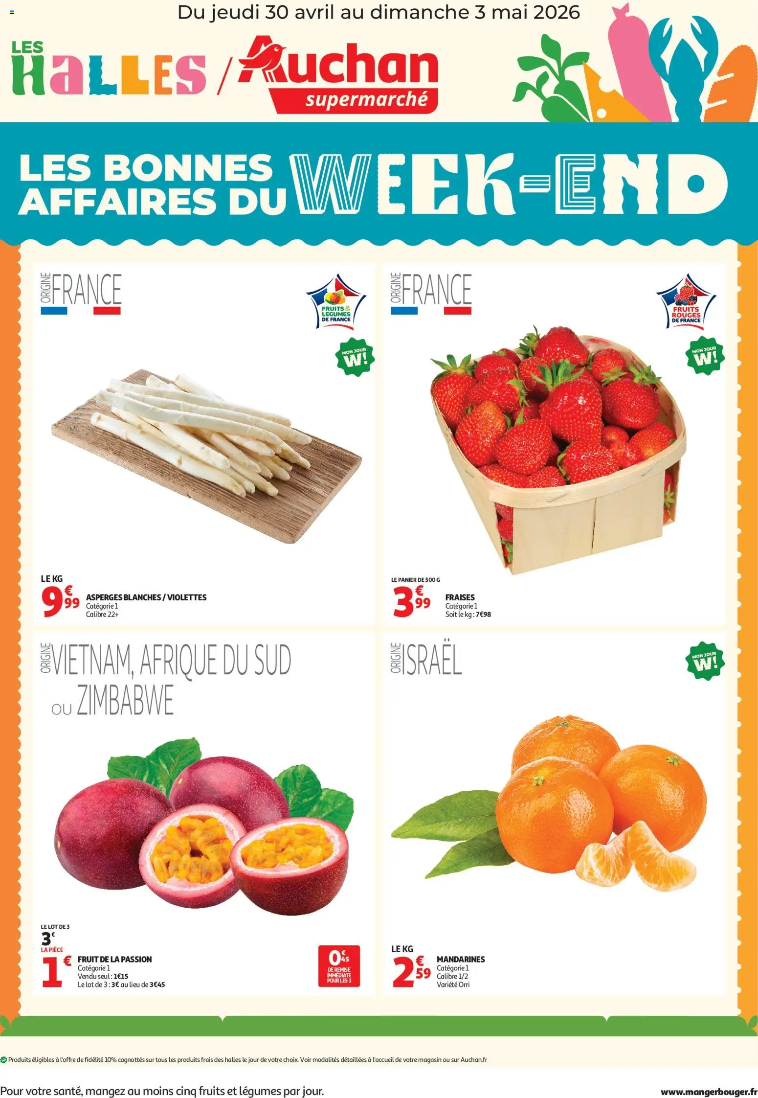 Prévisualisation de Auchan les bons plans du week-end dans votre super du magasin Auchan formulaire valide 30/04/2026