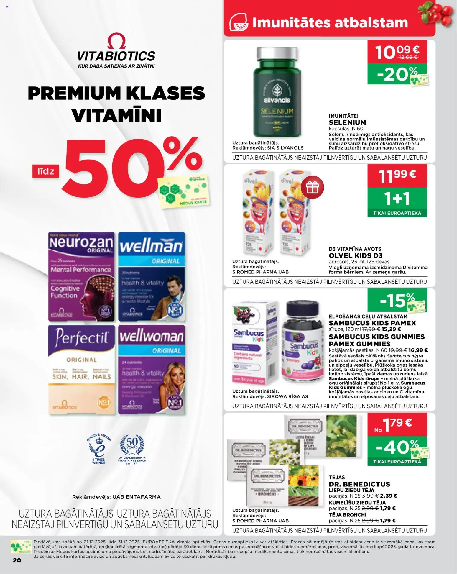 Skatīt Euroaptieka akciju bukletu, derīgs no 2025.12.01