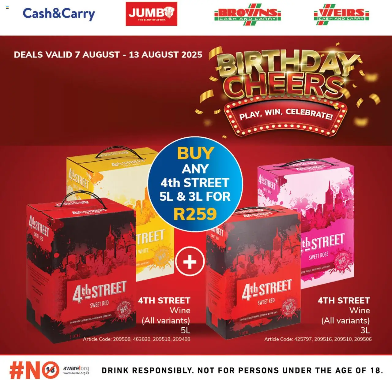 Jumbo Liquor Specials 2 from 07/08 - 13/08/2025 > Promotions - Wine, Red Wine