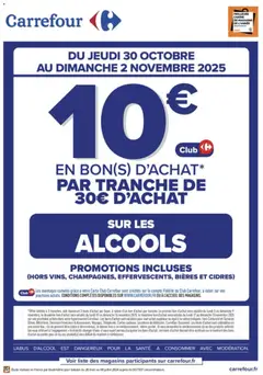 Prévisualisation de Opération bon(s) d’achat du magasin Carrefour formulaire valide 30/10/2025