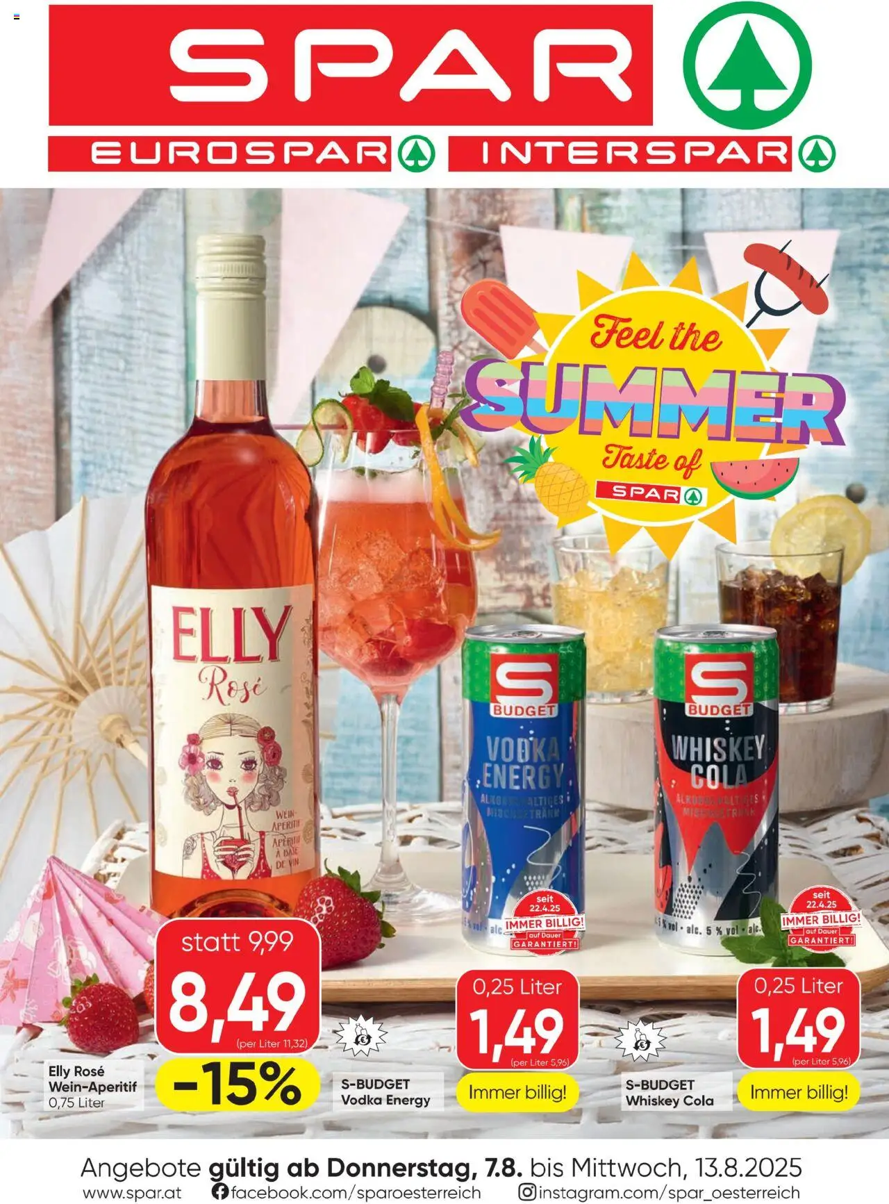  SPAR Flugblatt 07.08.2025 - Prospekt "Feel the Summer" - Seite 1