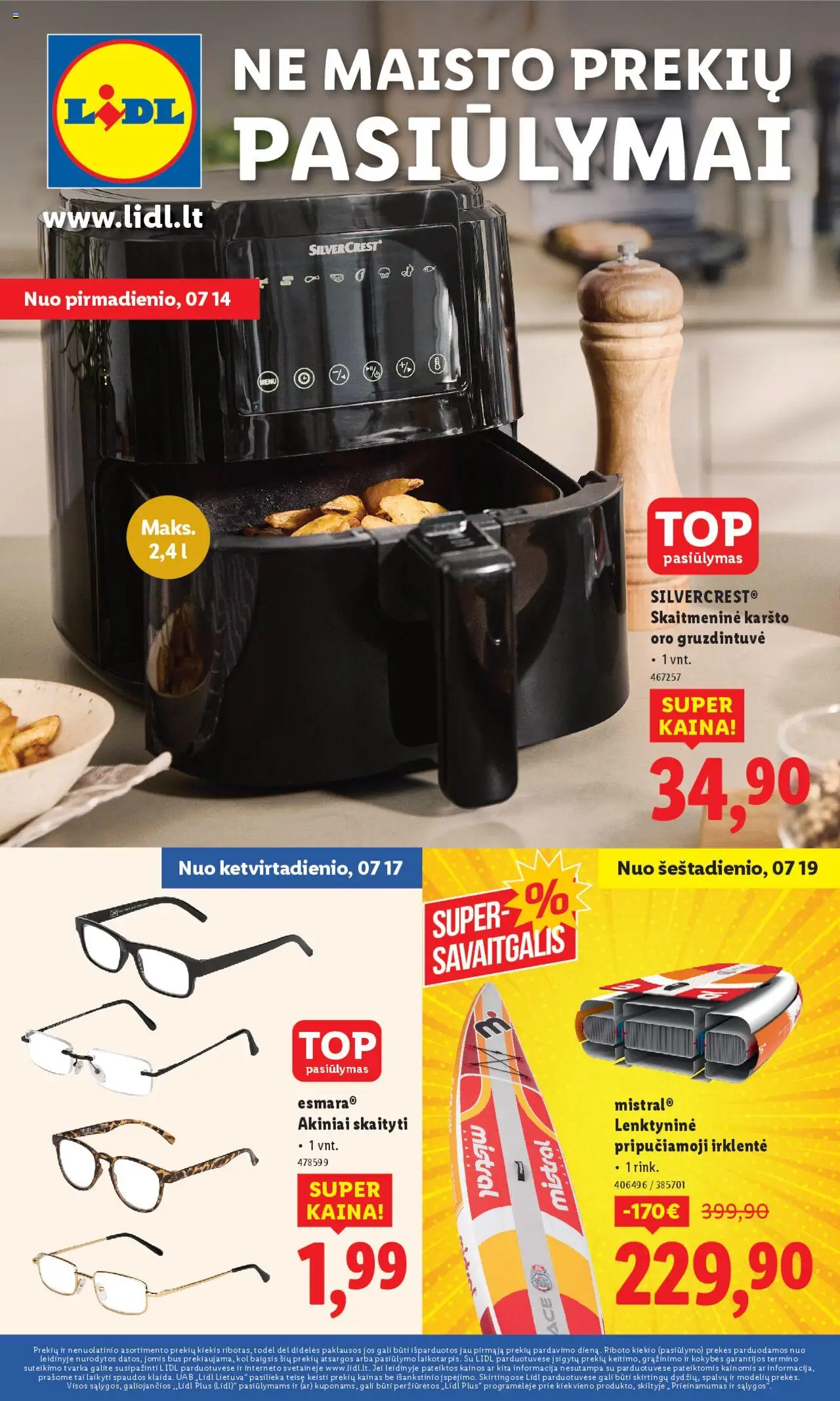 LIDL leidinys galioja nuo 2025.07.14 – puslapio numeris 1 - Akiniai