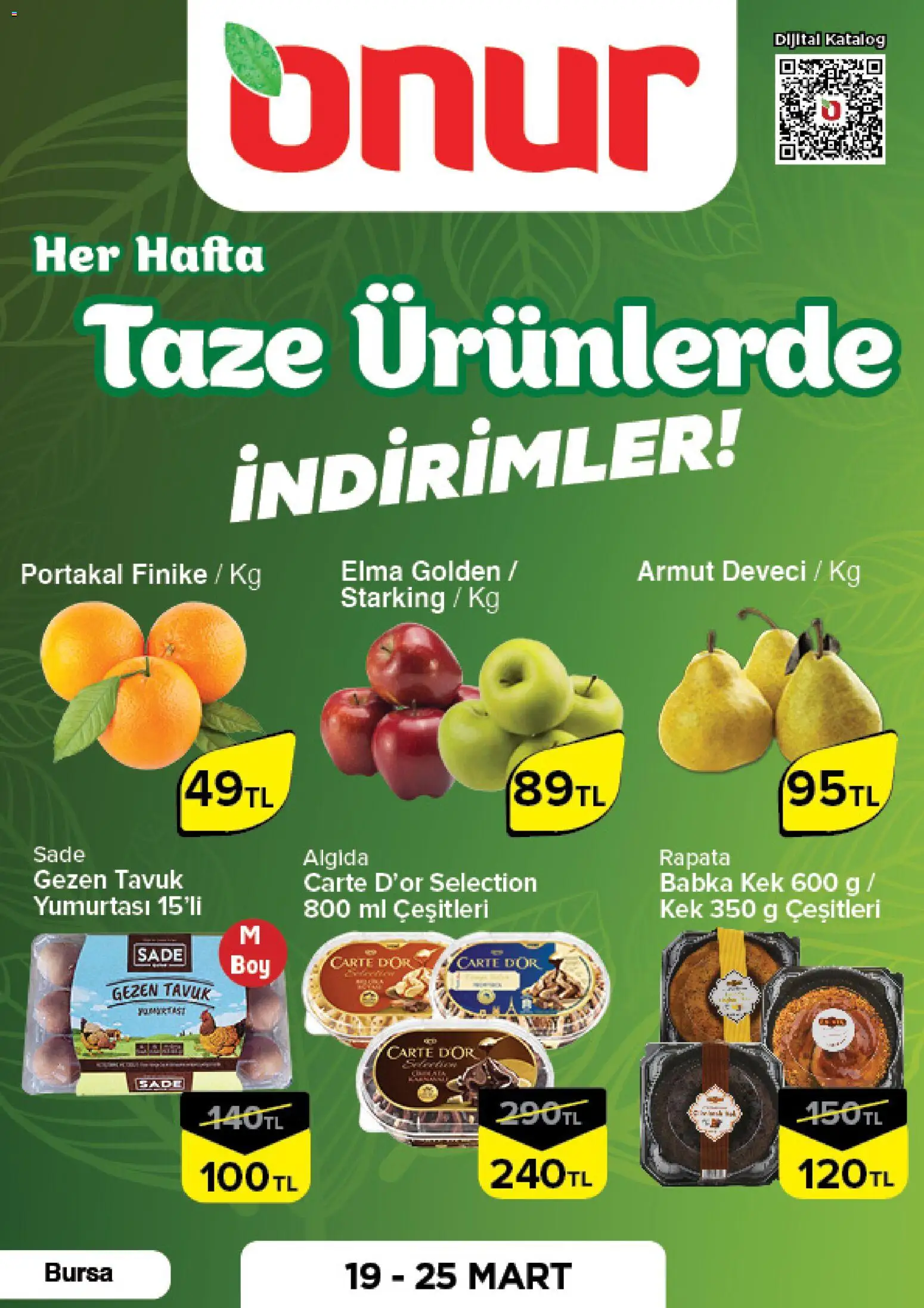Onur Market Onur Market - Taze Ürünlerde İndirimler - Bursa 19.03.2026 - Broşürünün önizlemesi