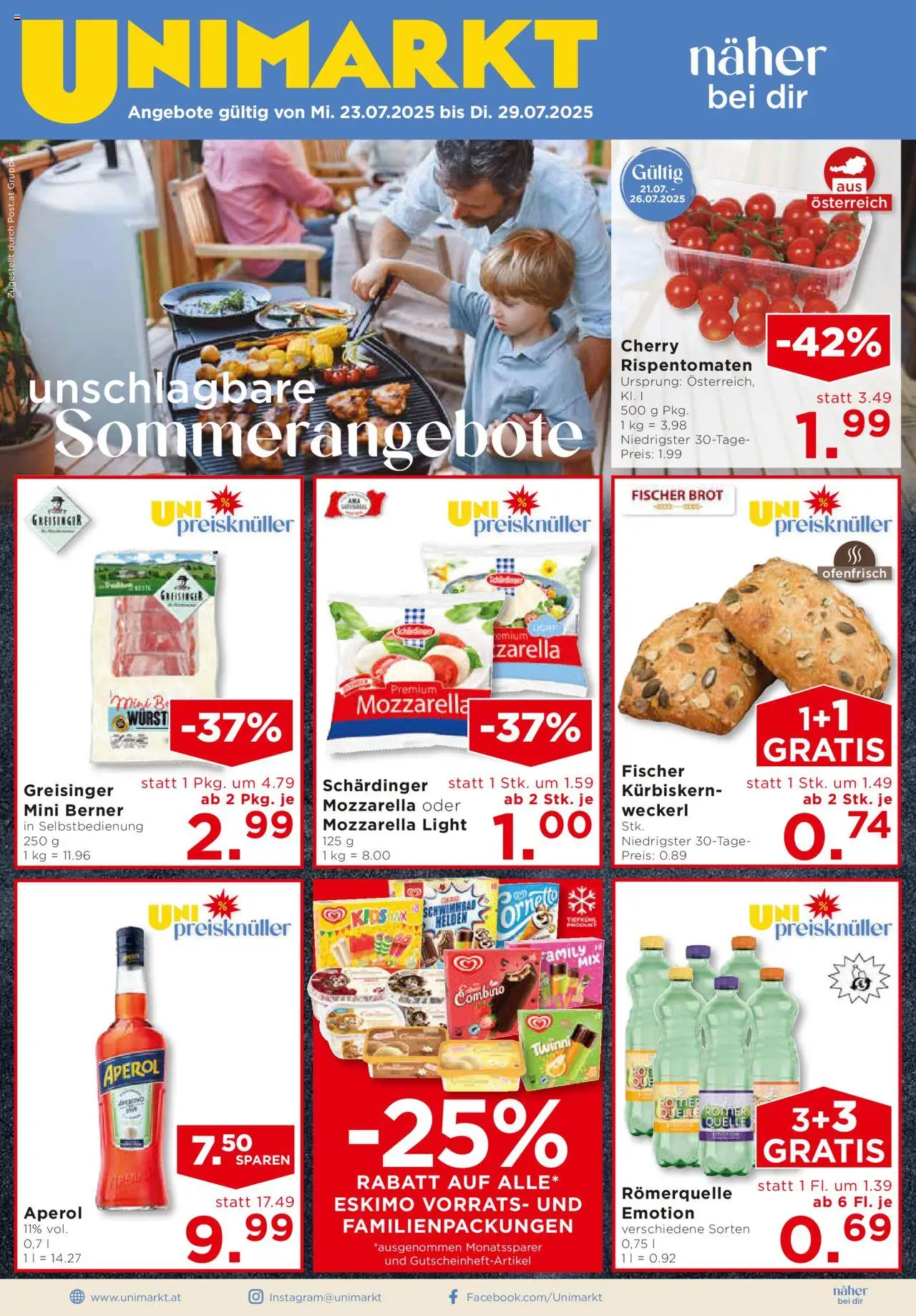  Unimarkt Broschüre ab (23.07.2025 - 29.07.2025) - Seite 1